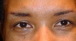 woman before permanent eye makeup